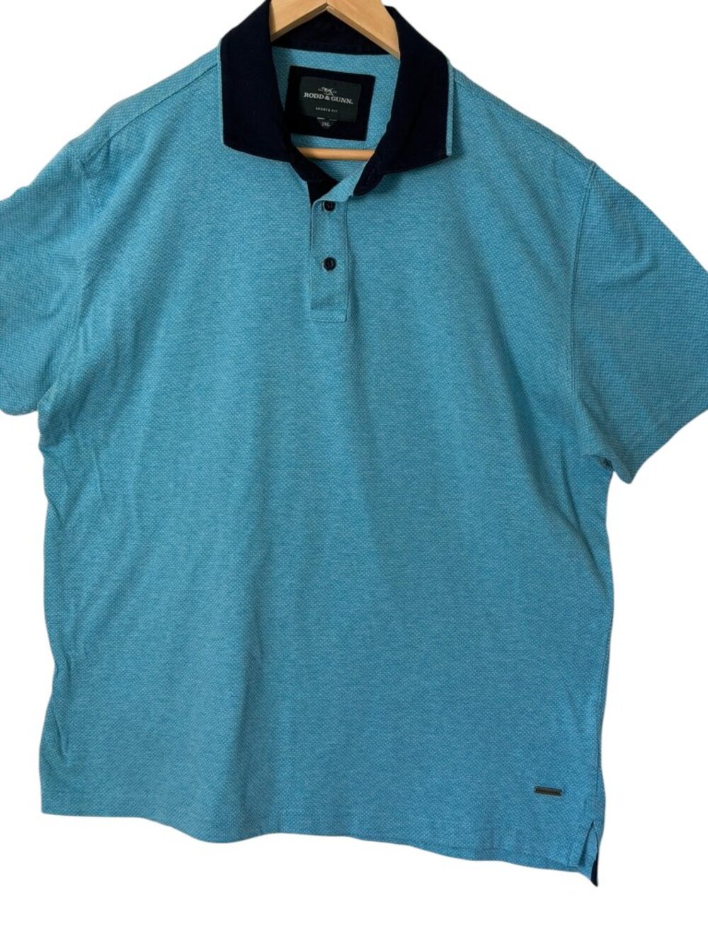 Rodd & Gunn Sports Fit Contrast Collar Polo Shirt Golf Turquoise Blue 2XL KP1248